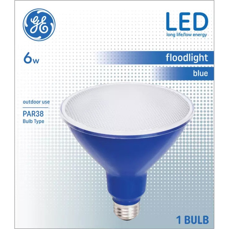 GE Lighting Classic LED 6 Watts, Blue Light, PAR38 Outdoor Floodlight Bulbs (1 Pack)