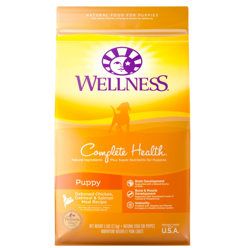 Wellness Complete Health Natural Puppy Chicken, Oatmeal and Salmon Meal Recipe Dry Dog Food