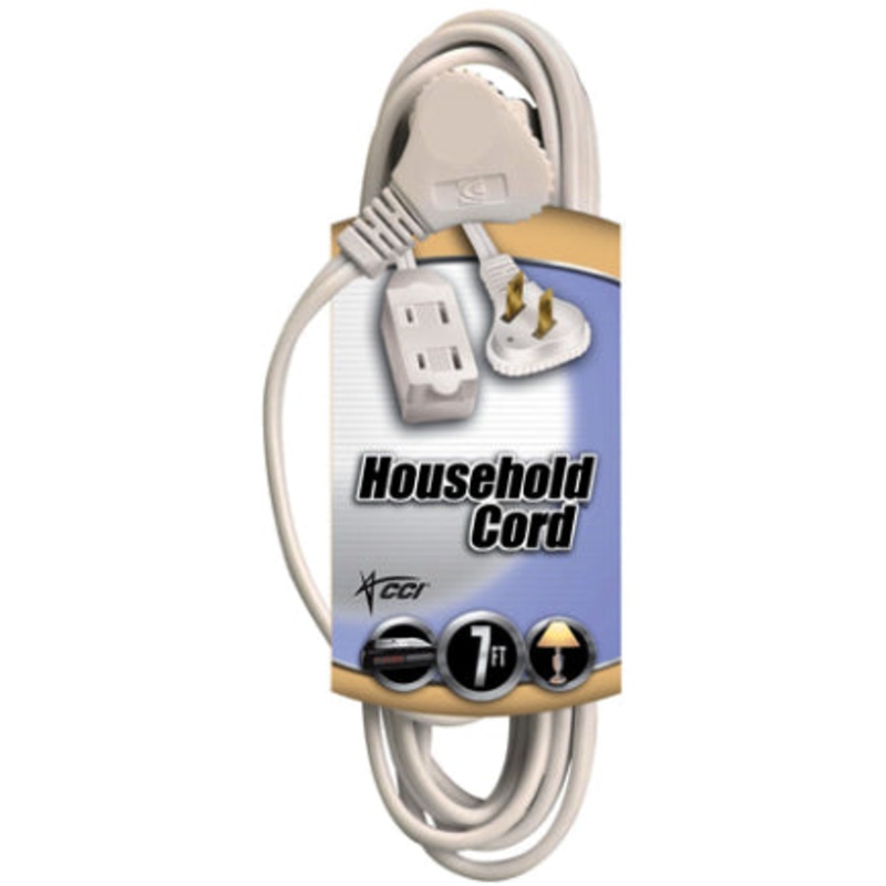 CUBE TAP 16/2 7′,  WHITE SLIMLINE CORD