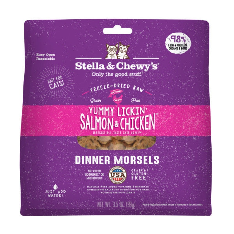 Stella & Chewy’s Yummy Lickin’ Salmon & Chicken Freeze-Dried Morsels Cat Food