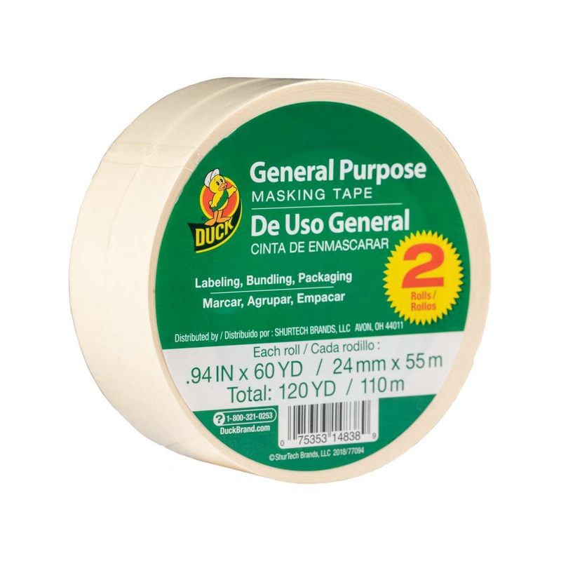 Duck Brand General Purpose Masking Tape – Beige, 2 pk, .94 in. x 60 yd.