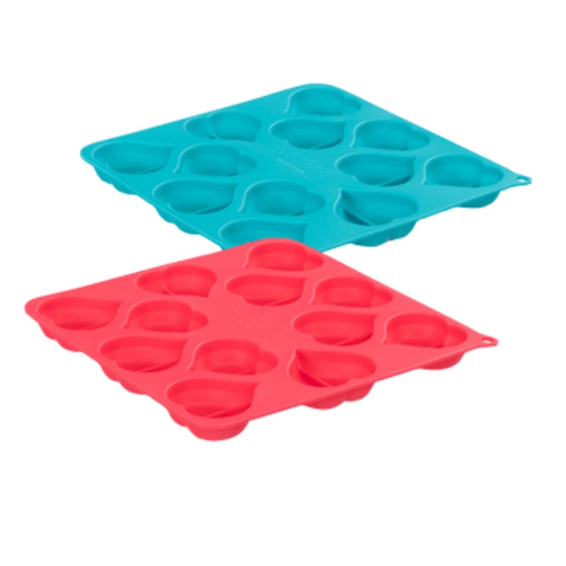 Messy Mutts Heart Shape Silicone Bake and Freeze Dog Treat Maker Molds