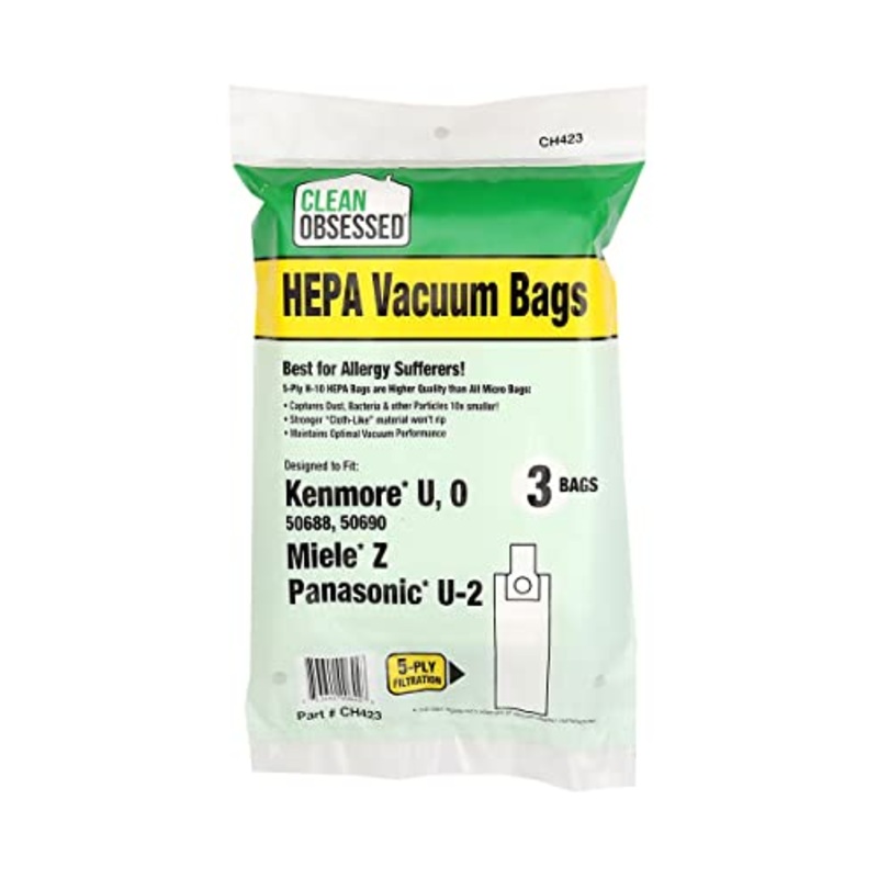 Clean Obsessed Kenmore & Panasonic Vacuum Cleaner Bags Type U, O & U-2 HEPA