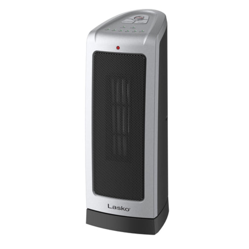 Lasko 1500W Oscillating Ceramic Tower Space Heater with Adjustable Thermostat, 2-Speeds, 5309
