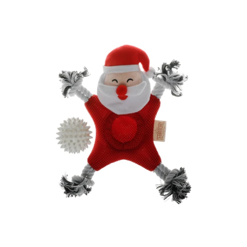 Territory 2-in-1 Mesh Santa Dog Toy