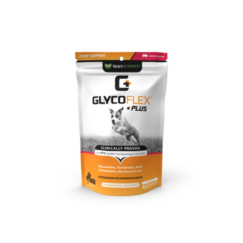VetriScience GlycoFlex Plus Hip & Joint Supplement for Dogs Chew Bacon Flavor