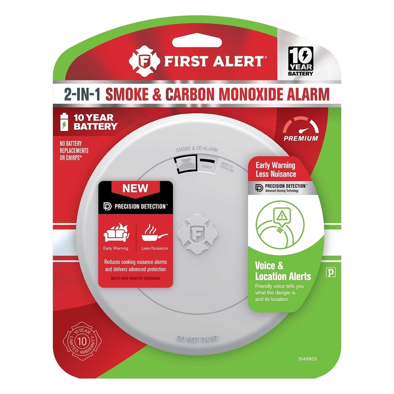 First Alert’s SMCO210V 10-Year Sealed Battery Combination Smoke and Carbon Monoxide Alarm with Voice and Location Alerts