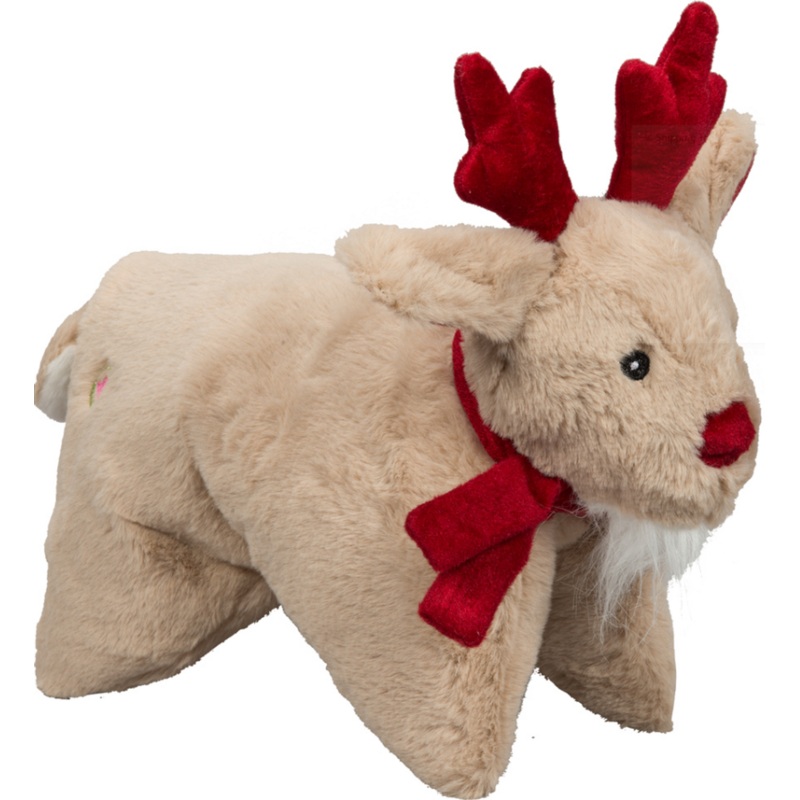 Huggle Hound Snuggles Reindeer Holiday Squooshie Dog Toy