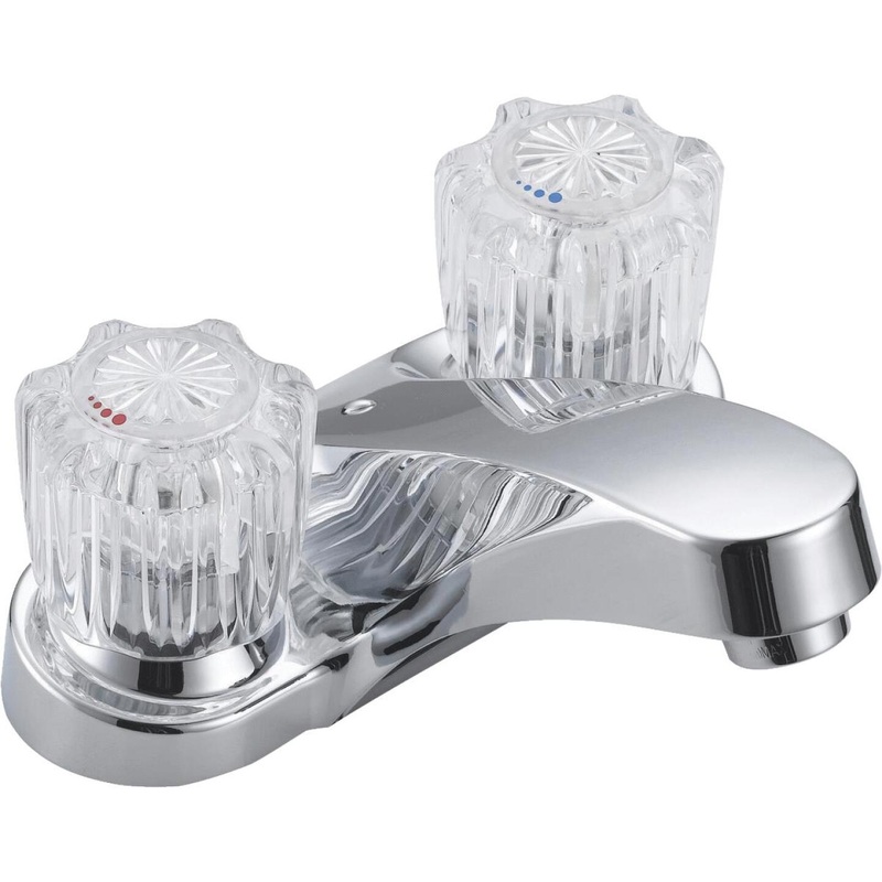Home Impressions Chrome 2-Handle Knob 4 In. Centerset Bathroom Faucet