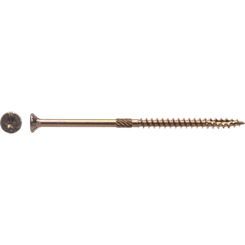 Big Timber #10 x 4 In. Yellow Zinc Flat Head Wood Screw (240 Ct., 5 Lb.)