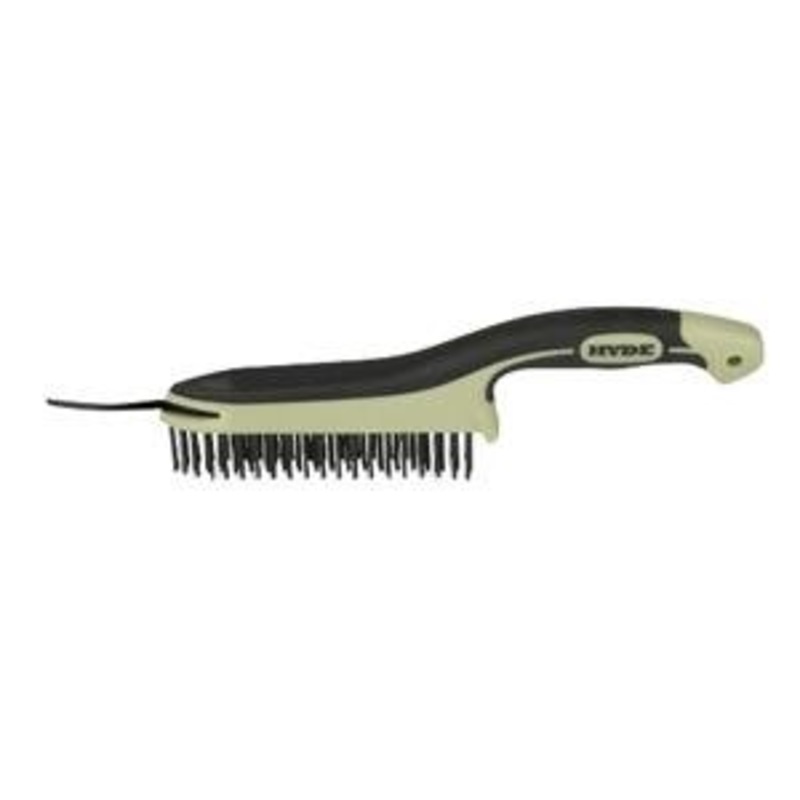 Hyde MAXXGRIP PRO High-Carbon Steel Wire Brush with Scraper, 9-1/4