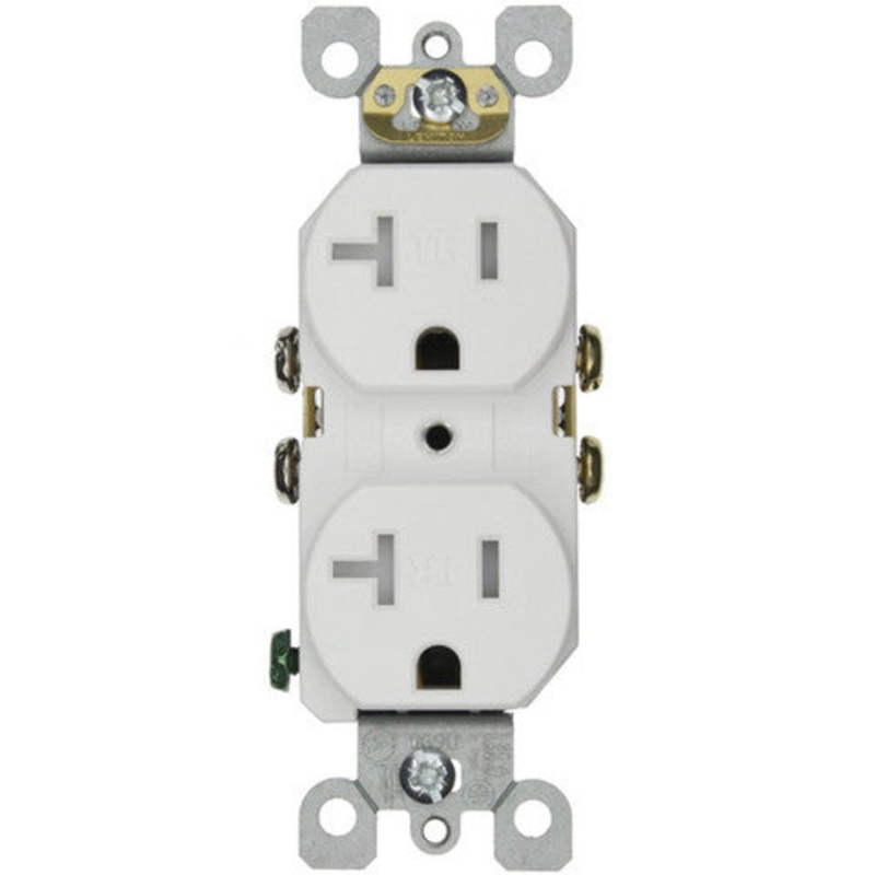 Leviton 20-Amp, 125-Volt, Duplex Receptacle, Straight Blade, Residential Grade, Self Grounding