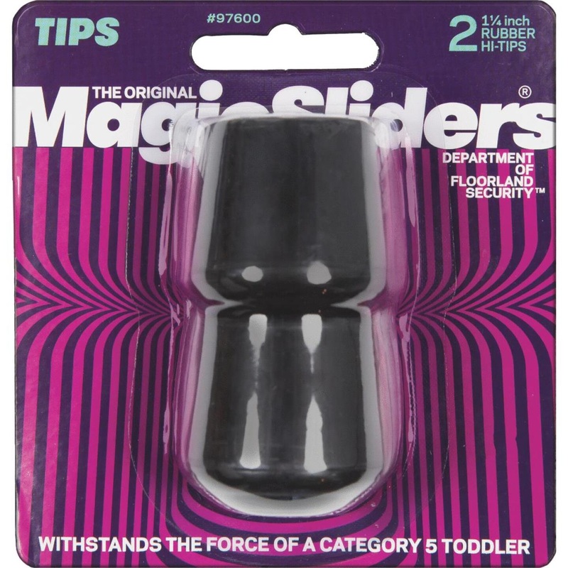 Magic Sliders 1-1/4 In. Black Rubber Leg Tip (2 Pack)