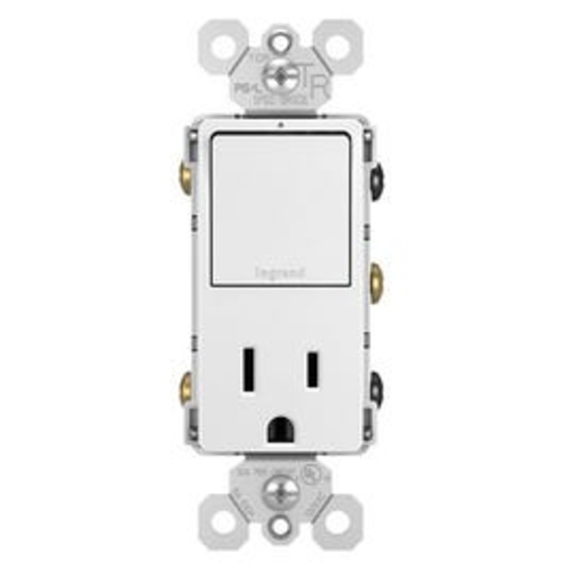 Radiant Single Pole Switch/ Single Receptacle, White