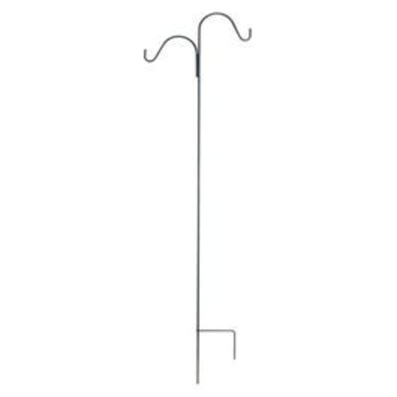 Shepherd’s Hook, Double Offset, Black Steel, 84-In.