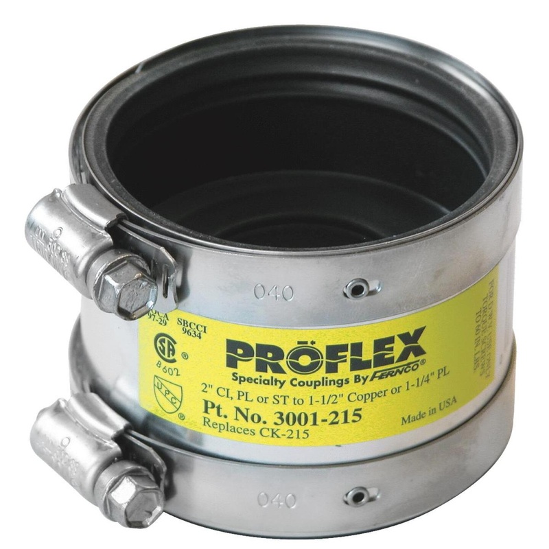 Proflex 2 In. x 2 In. PVC Shielded Coupling – Cast-Iron, Plastic, Steel to Copper