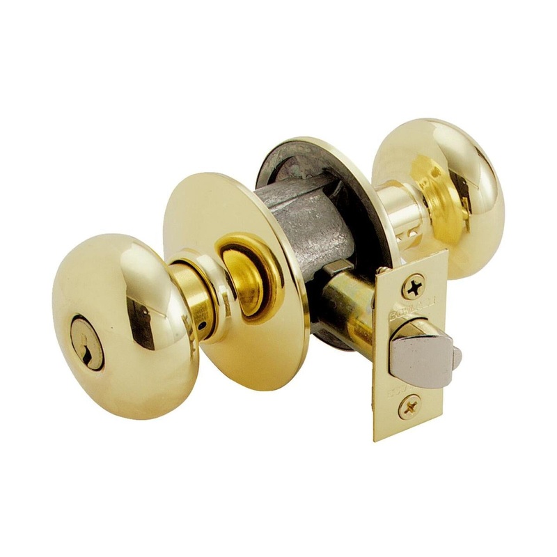 Schlage Plymouth Bright Brass Entry Door Knob