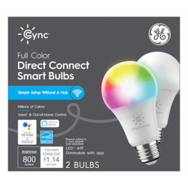 GE Lighting Cync Smart LED Light Bulb, Dimmable, Millions of Colors