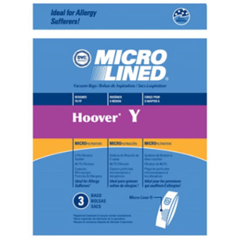 VACUUM BAG HOOVER Y 3PK MICROLINED