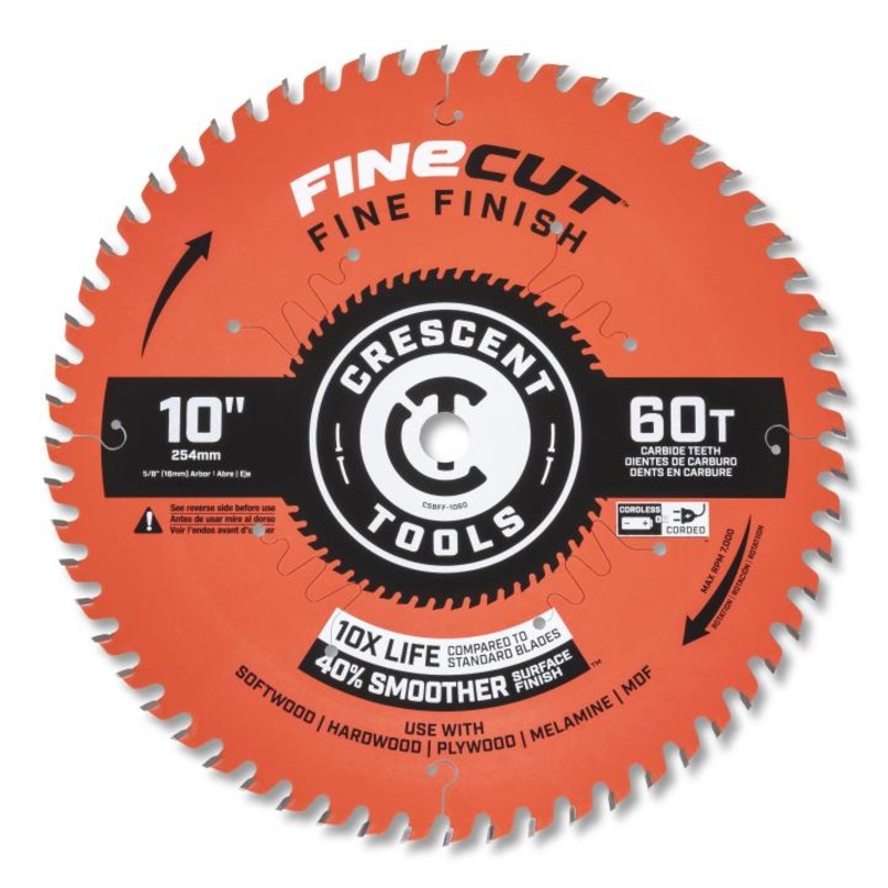 Crescent 10 x 60-Tooth FineCut Fine Finishing Circular Saw Blade