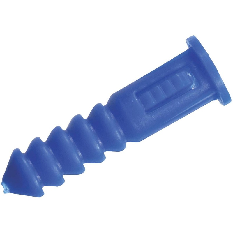 Hillman The Anchor Center #8 – #10 – #12 Thread Blue Ribbed Plastic Anchor Kit