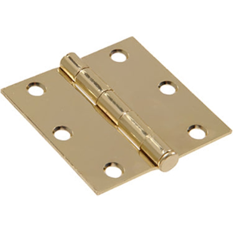 3  BRASS PLATED SQ HINGE