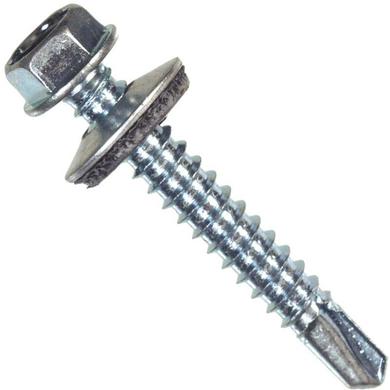 Hillman #12 – 14 x 1 In. Washer Head Self-Drilling Sheet Metal Screw (100 Ct.)