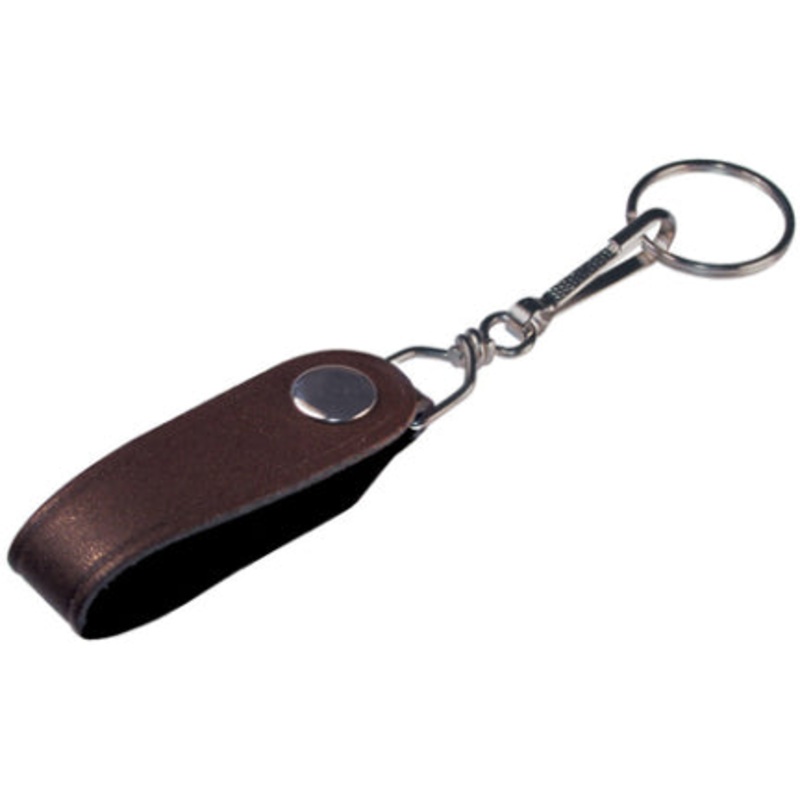 KEY RING LEATHER BELT WITH SNAP RING