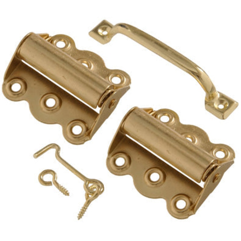 BRASS PLATED SCRN DR HDWE SET