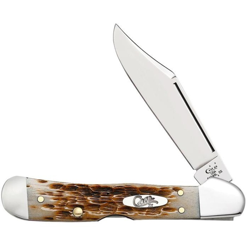 Case Amber Bone Peach Seed Jig Mini CopperLock