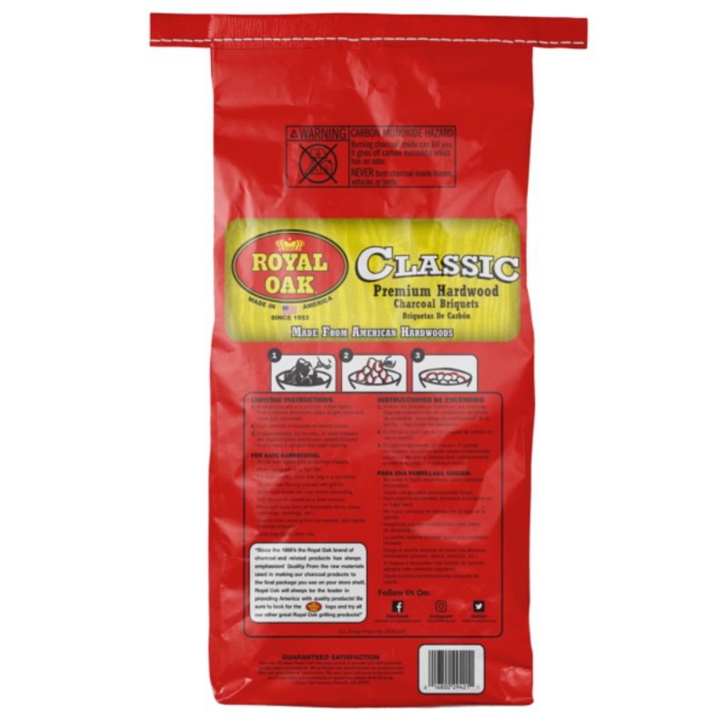 Royal Oak Classic Premium Hardwood Charcoal Briquet 12.9 lb Bag