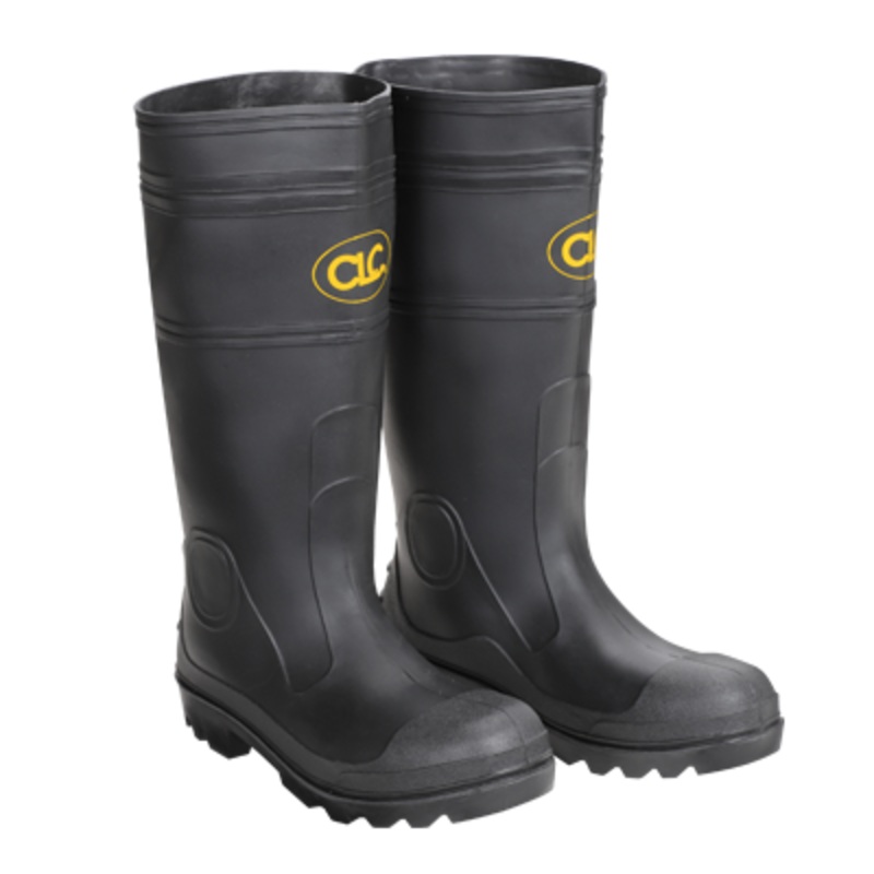 Custom Leathercraft Plain Toe Pvc Rain Boots Black 12