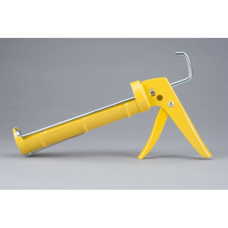 Dripless CR200 Contractor Professional Ratchet Drive Caulk Gun with 10-Ounce Cartridge, Yellow
