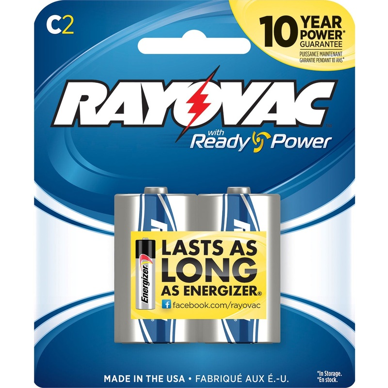 Rayovac 8142F C Alkaline C 1.5V Alkaline Stick 2