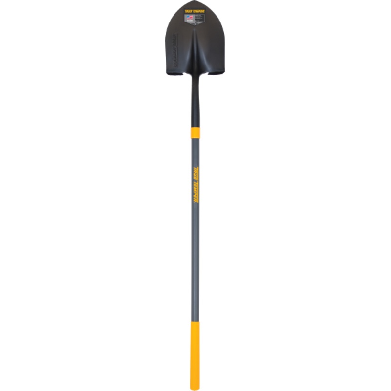 True Temper Forged Round Point Shovel With Comfort Step And Cushion End Grip On Fiberglass Handle