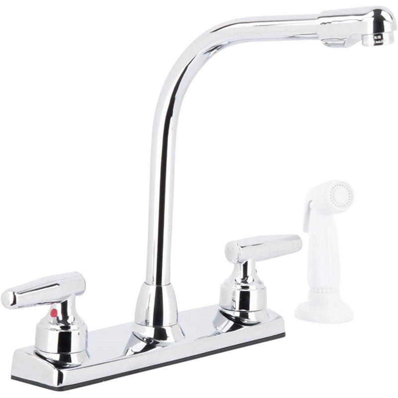 LDR Industries Double Handle Decor Kitchen Faucet With Spray