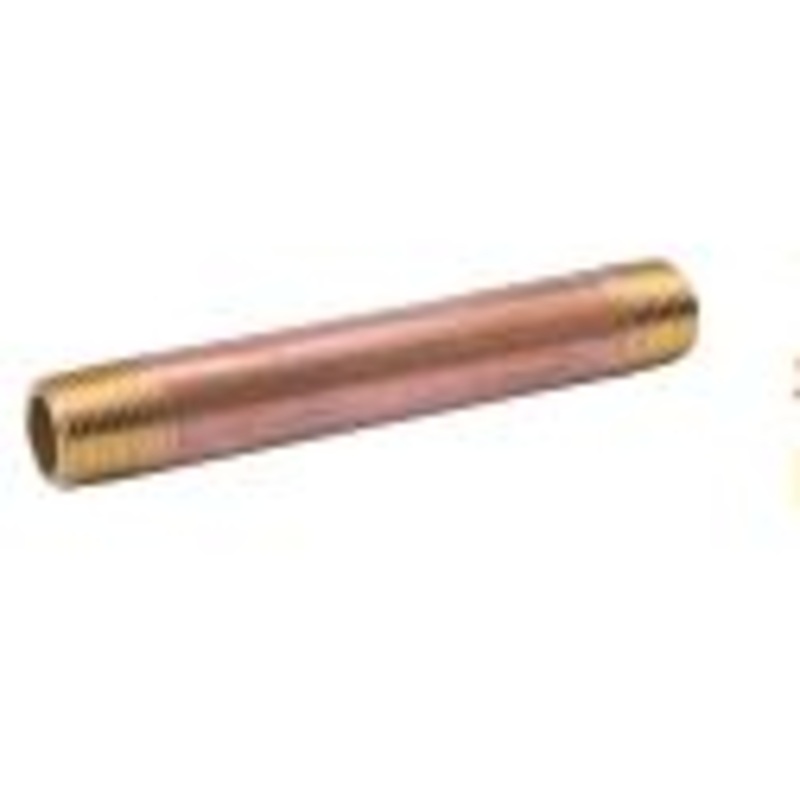 B & K Industries 1/2 Diameter Nipples Schedule 40 Red Brass 1/2 x 2