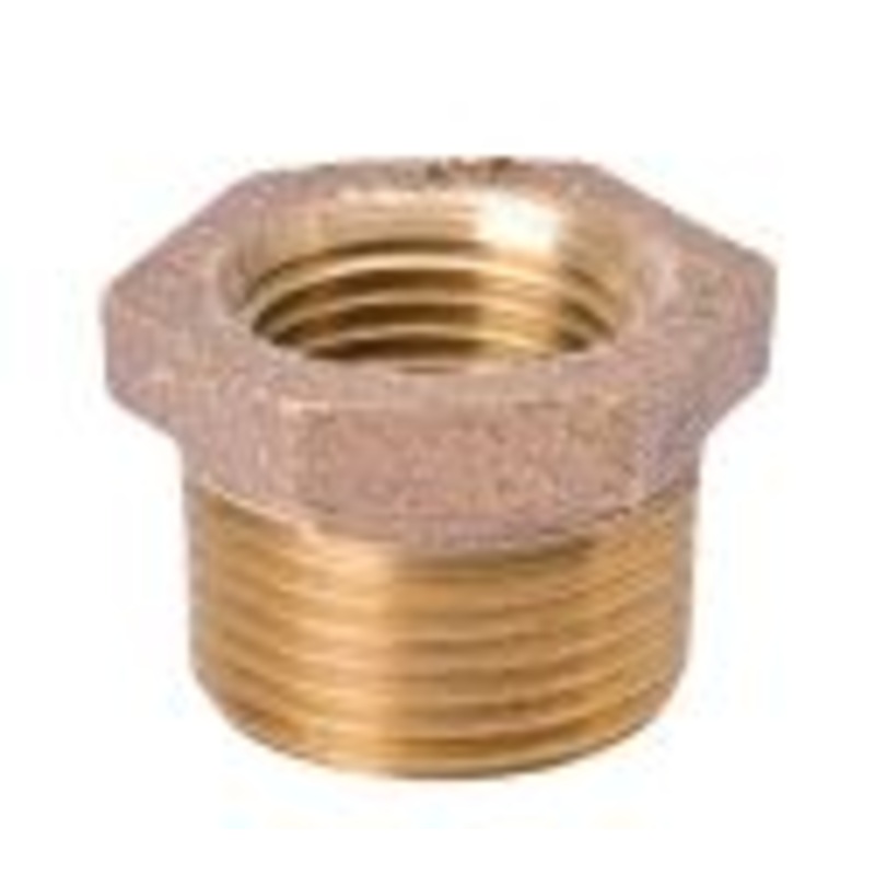 B & K Industries Hex Bushing 125# Red Brass Threaded Fittings 3/4 in. x 1/4 in.
