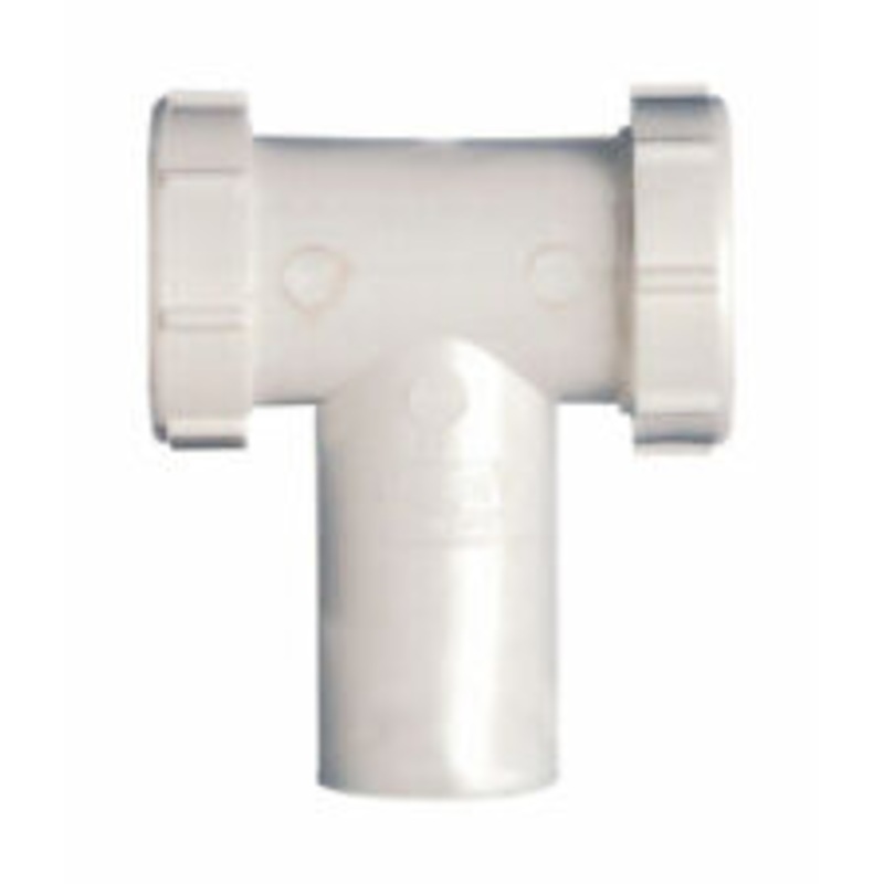 Plumb Pak Center Outlet Tee & Tailpiece With Baffle Plastic 1-1/2, White