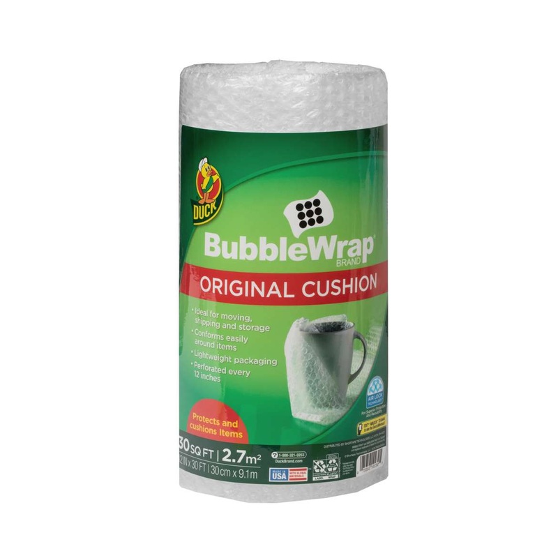 Duck Brand Original Bubble Wrap Cushioning – Clear, 12 in. x 30 ft.