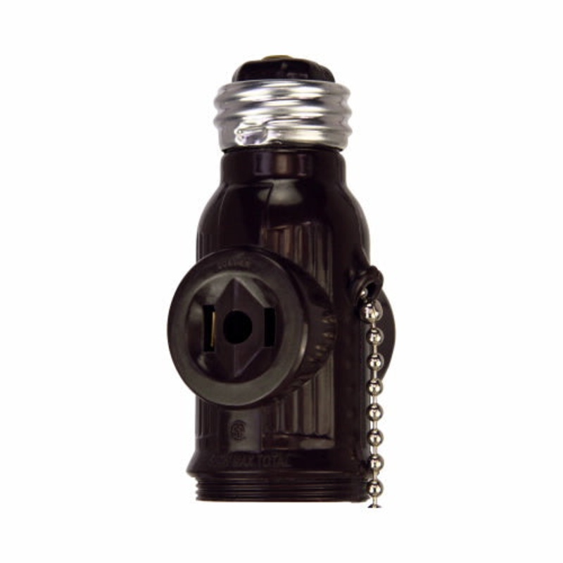 Eaton Cooper Wiring Socket Adapter, 125V Brown
