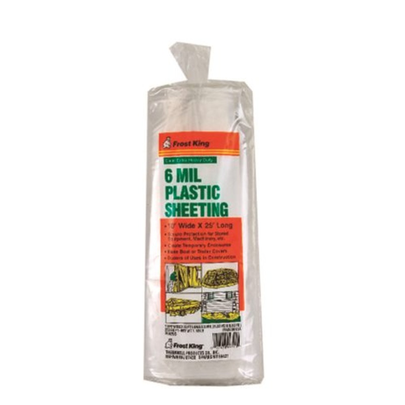 Frost King Packaged Polyethylene Sheeting 10 ft x 25 ft x 6 mil, 25 ft Rolls Clear (10′ x 25′ x 6 mil, Clear)