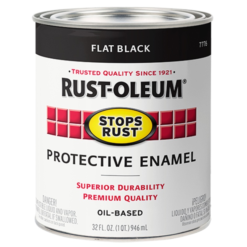 Rust-Oleum Protective Enamel Brush-On Paint Flat Black