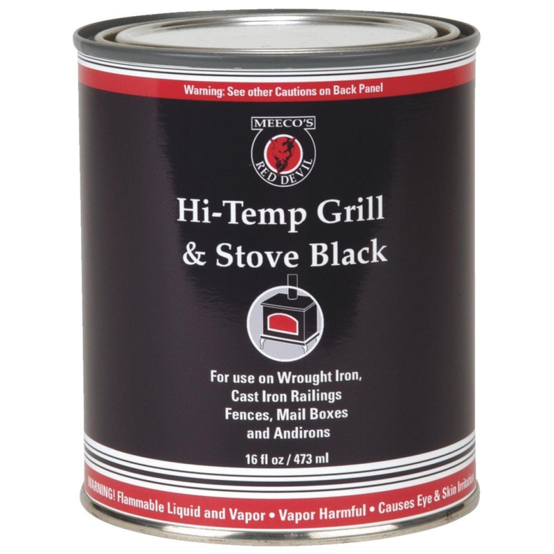 Meeco’s Red Devil Satin High Heat Grill and Black Stove Enamel, Black, 1 Pt.