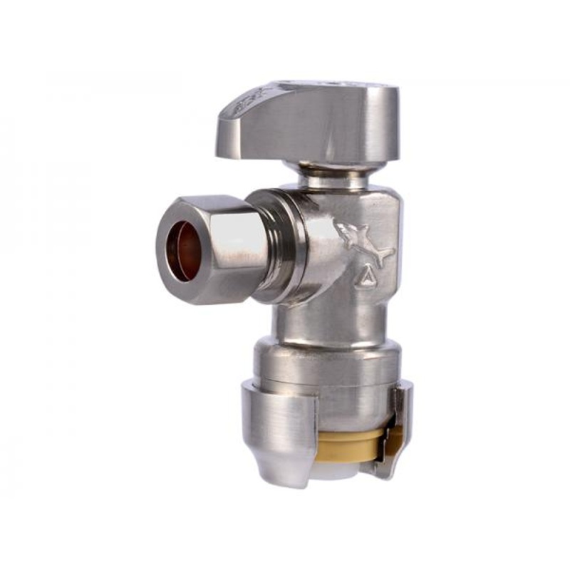 Sharkbite  Angle Stop with Brushed Nickel Finish 1/2 in. SB x 3/8 in.