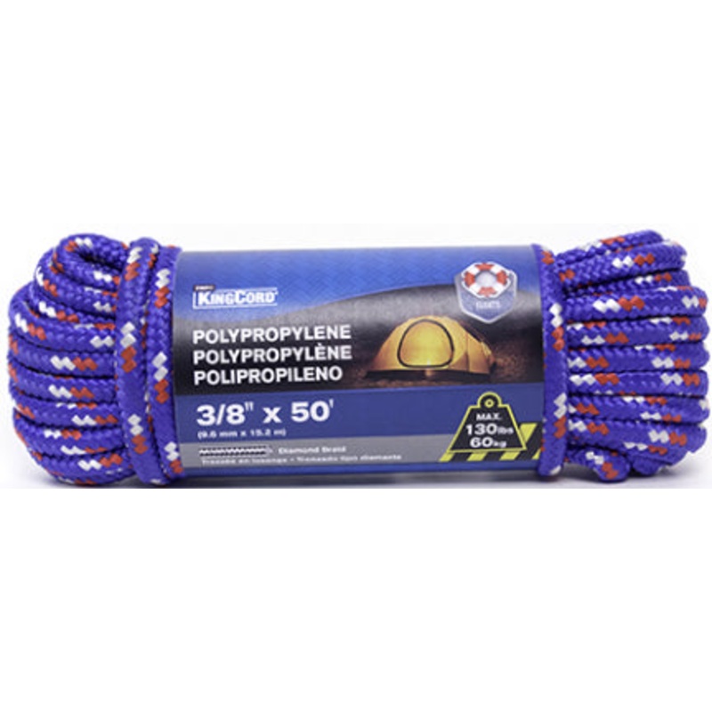 DIAMOND BRAID PROPYL 3/8X50FT ASST