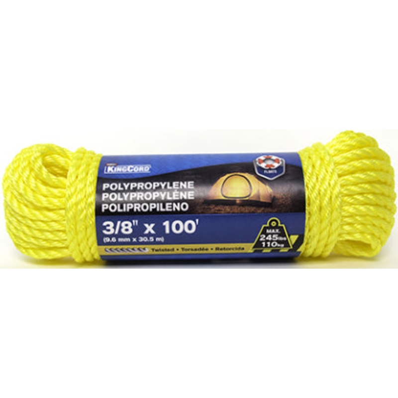 TWISTED POLYP 3/8 IN X 100 FT YL