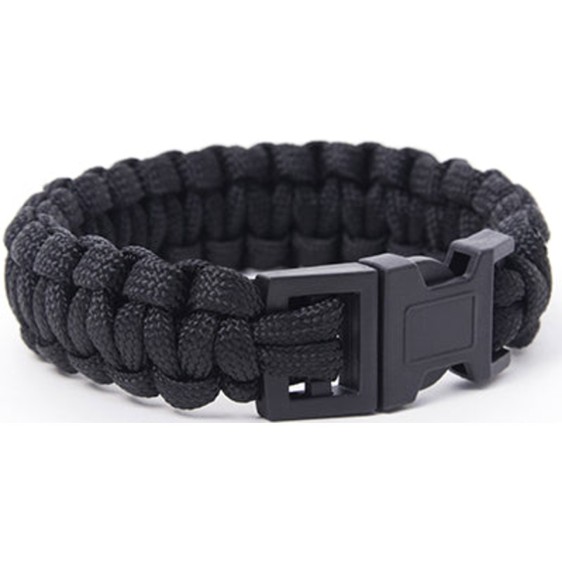 BLACK NYLON 550 PARACORD BRACELET 23CM