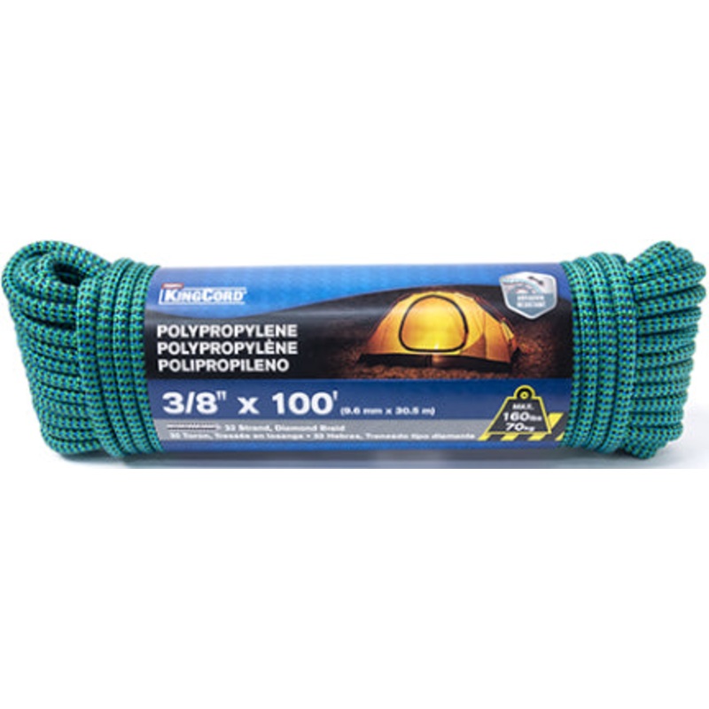 DIAMOND BRAID POLYP 3/8X100FT WTR FALL