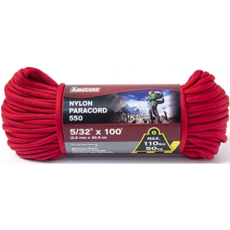 PARACORD NYLON 550 5/32 IN X 100 FT RED